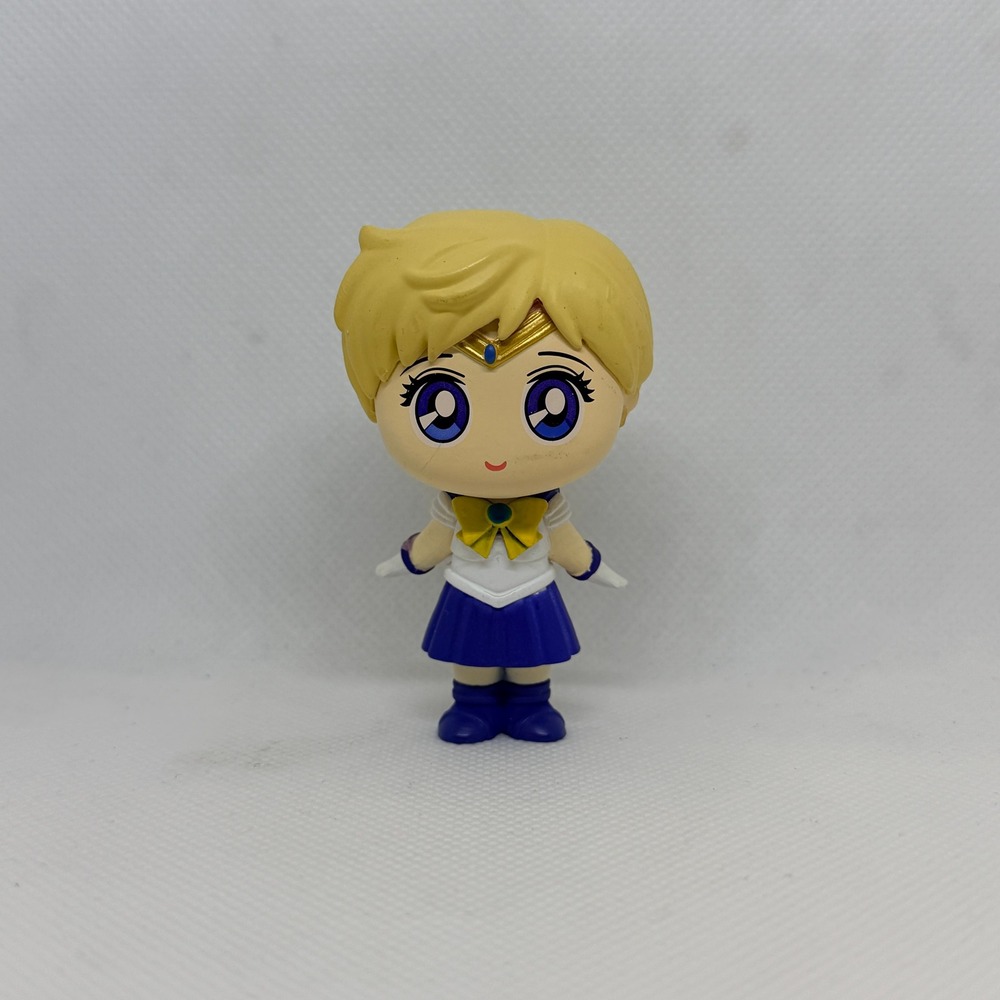Sailor Moon Sailor Uranus Haruka Tenoh Chibi Mini Figure Blue Yellow PVC Toy